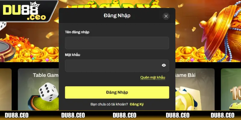 Thực hiện thao tác đăng nhập DU88 nhanh chóng